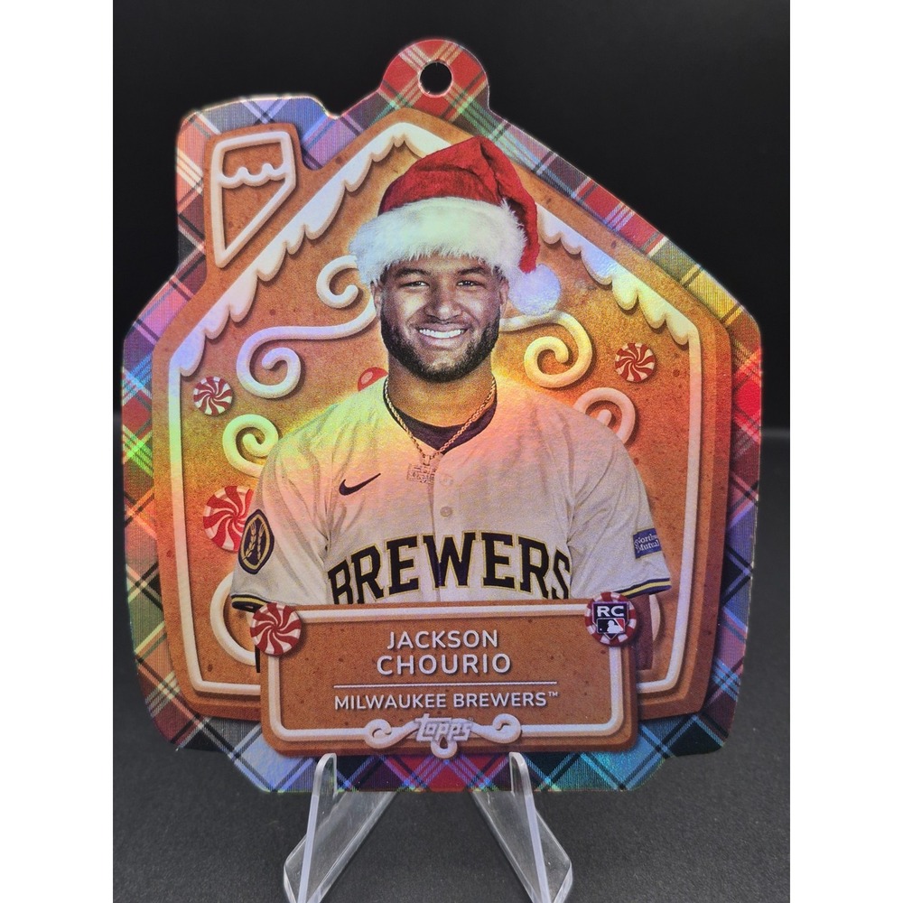 2024 Topps Holiday Jackson Chourio #MLBO-8 Ornament Die-Cut RC Holofoil Brewers